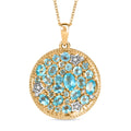 D'Joy AAA blauer Apatit und Zirkon zweifarbiger Anhänger mit 50cm Kette - 4,30 ct.