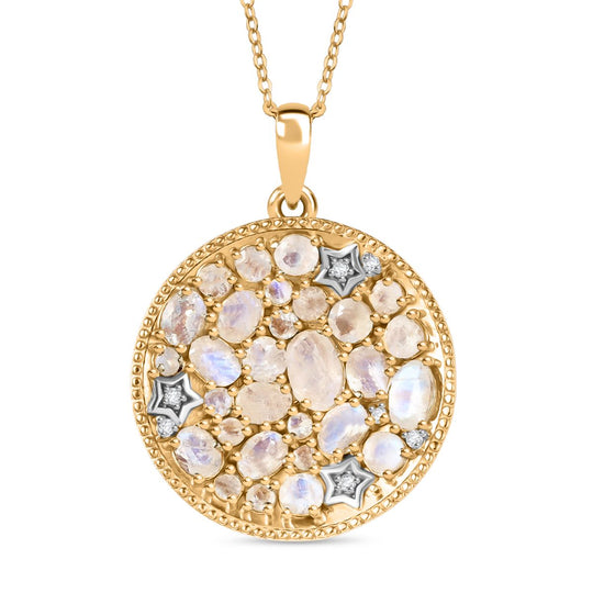 D'Joy AAA Blauer Apatit Schmuckset ca. 50 cm 925 Silber 750 Gelbgold Vermeil und 925 Silber Rhodiniert ca. 3.91 ct