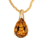 D'Joy AA Citrin Schmuckset ca. 50 cm 925 Silber 750 Gelbgold Vermeil ca. 85.83 ct