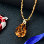 D'Joy AA Citrin Schmuckset ca. 50 cm 925 Silber 750 Gelbgold Vermeil ca. 85.83 ct