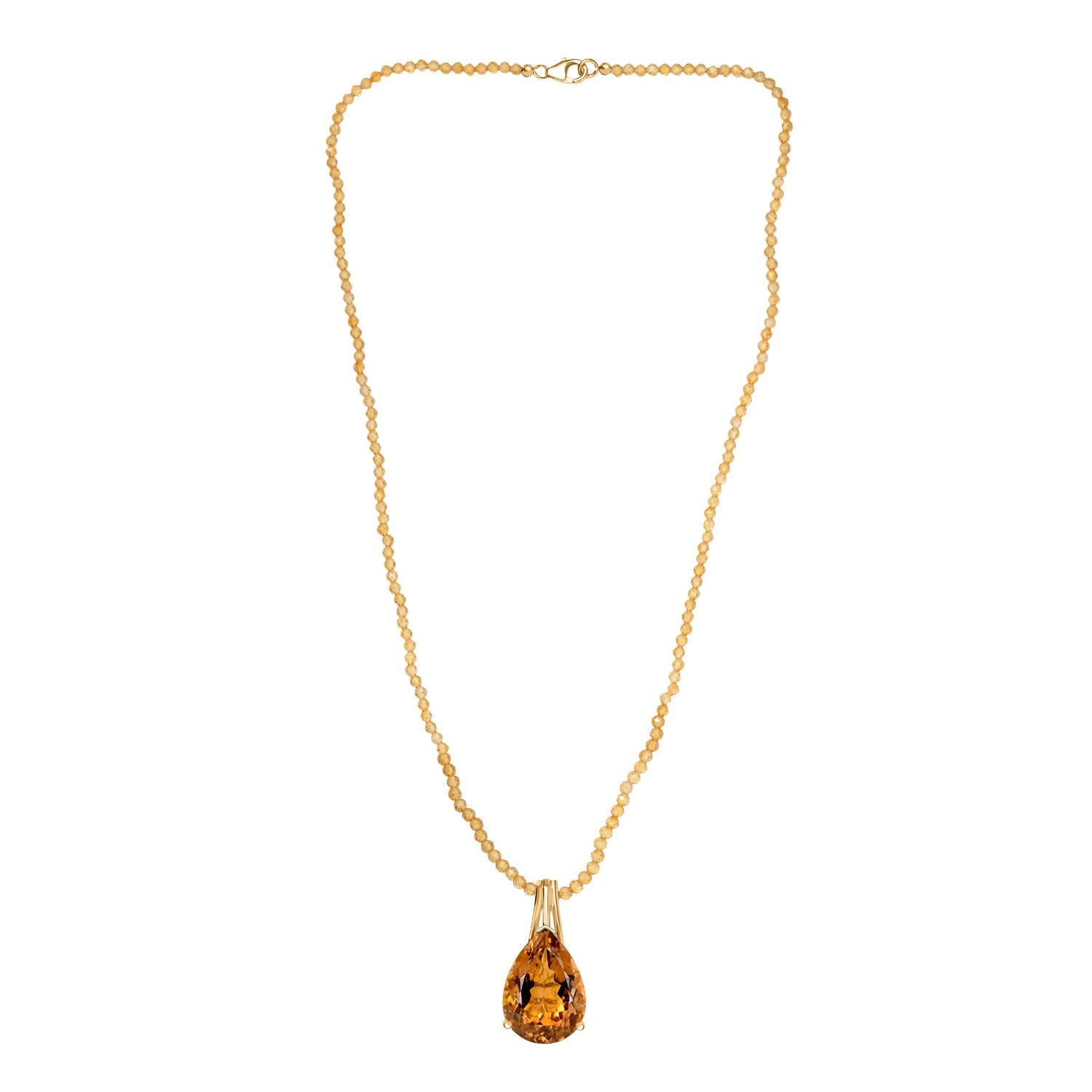 D'Joy AA Citrin Schmuckset ca. 50 cm 925 Silber 750 Gelbgold Vermeil ca. 85.83 ct