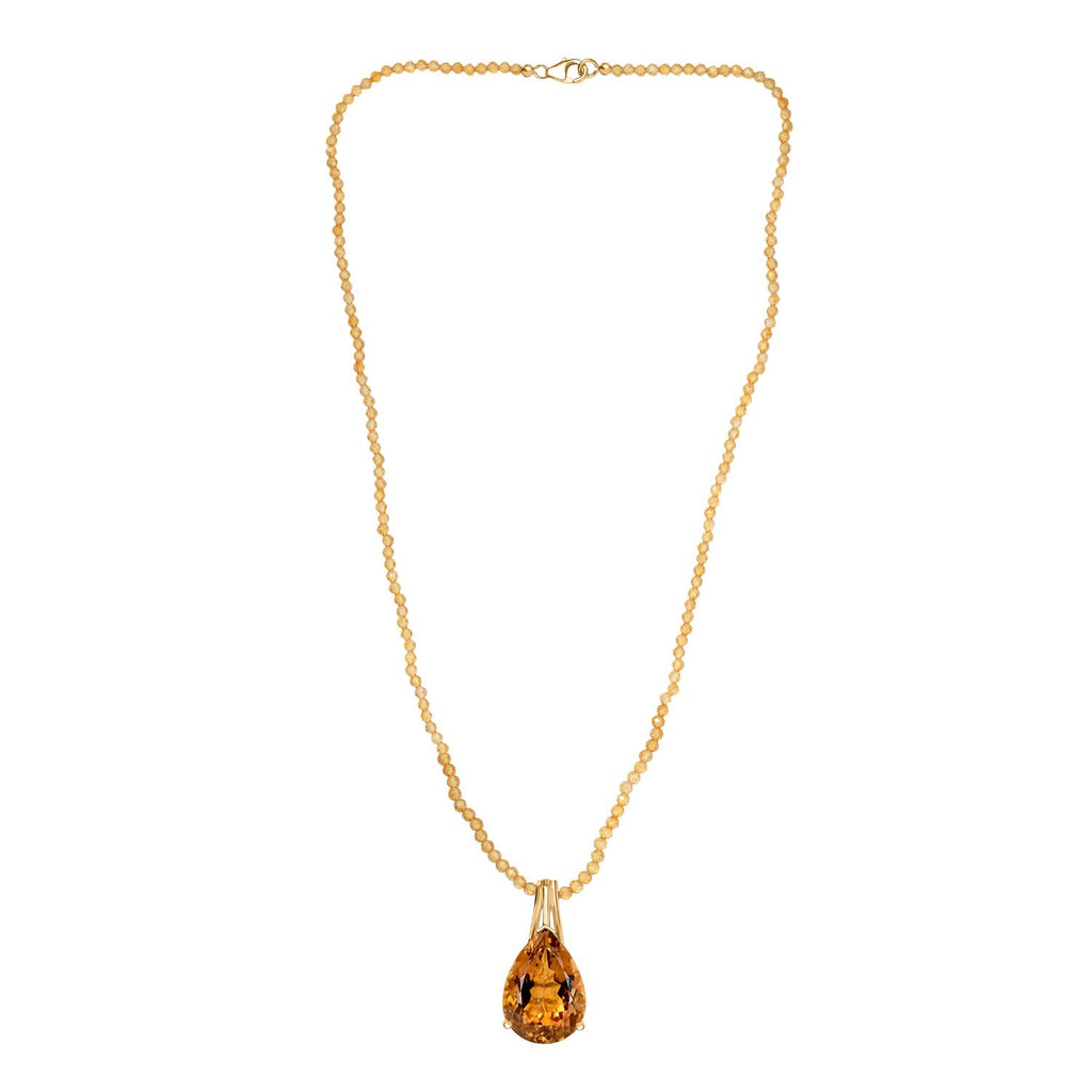 D'Joy AA Citrin Schmuckset ca. 50 cm 925 Silber 750 Gelbgold Vermeil ca. 85.83 ct