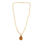 D'Joy AA Citrin Schmuckset ca. 50 cm 925 Silber 750 Gelbgold Vermeil ca. 85.83 ct