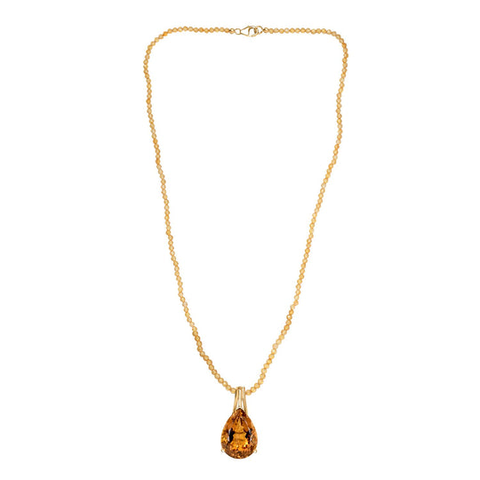 D'Joy AA Citrin Schmuckset ca. 50 cm 925 Silber 750 Gelbgold Vermeil ca. 85.83 ct