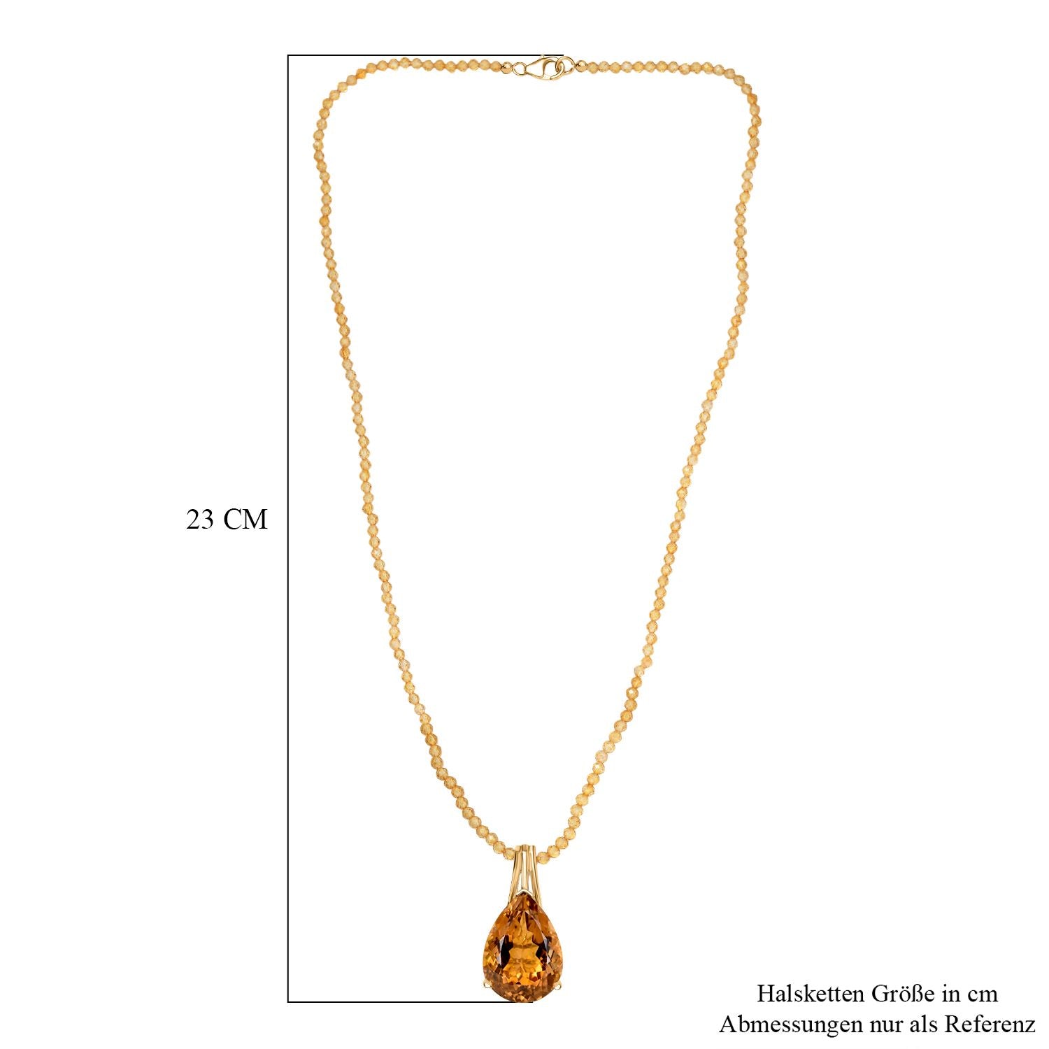 D'Joy AA Citrin Schmuckset ca. 50 cm 925 Silber 750 Gelbgold Vermeil ca. 85.83 ct
