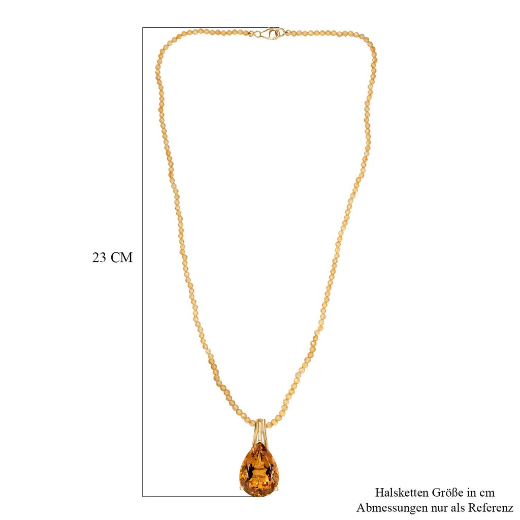 D'Joy AA Citrin Schmuckset ca. 50 cm 925 Silber 750 Gelbgold Vermeil ca. 85.83 ct