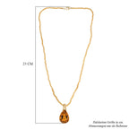 D'Joy AA Citrin Schmuckset ca. 50 cm 925 Silber 750 Gelbgold Vermeil ca. 85.83 ct
