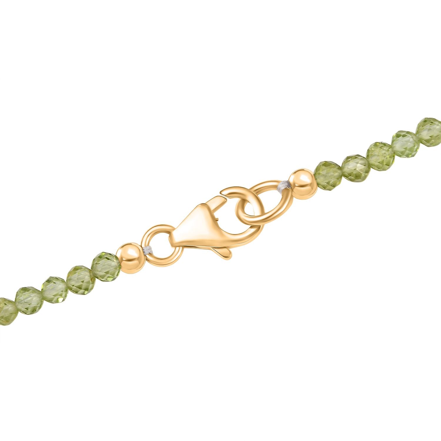 D'Joy AA Prasiolith, Peridot Schmuckset ca. 50 cm 925 Silber 750 Gelbgold Vermeil ca. 63.97 ct