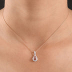 D'Joy AA Blush Turmalin, Weißer Zirkon Schmuckset ca. 50 cm 925 Silber 750 Roségold Vermeil ca. 1.01 ct