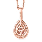 D'Joy AA Blush Turmalin, Weißer Zirkon Schmuckset ca. 50 cm 925 Silber 750 Roségold Vermeil ca. 1.01 ct