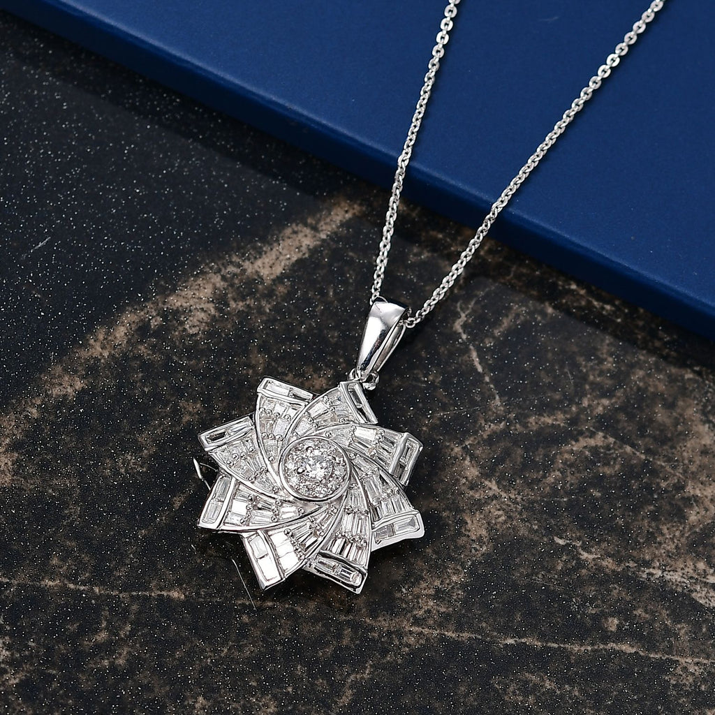 LUXURIANT DIAMOND - Lab Grown Diamant SI-GH SGL zertifiziert Schmuckset ca. 50 cm 925 Silber rhodiniert ca. 1.00 ct