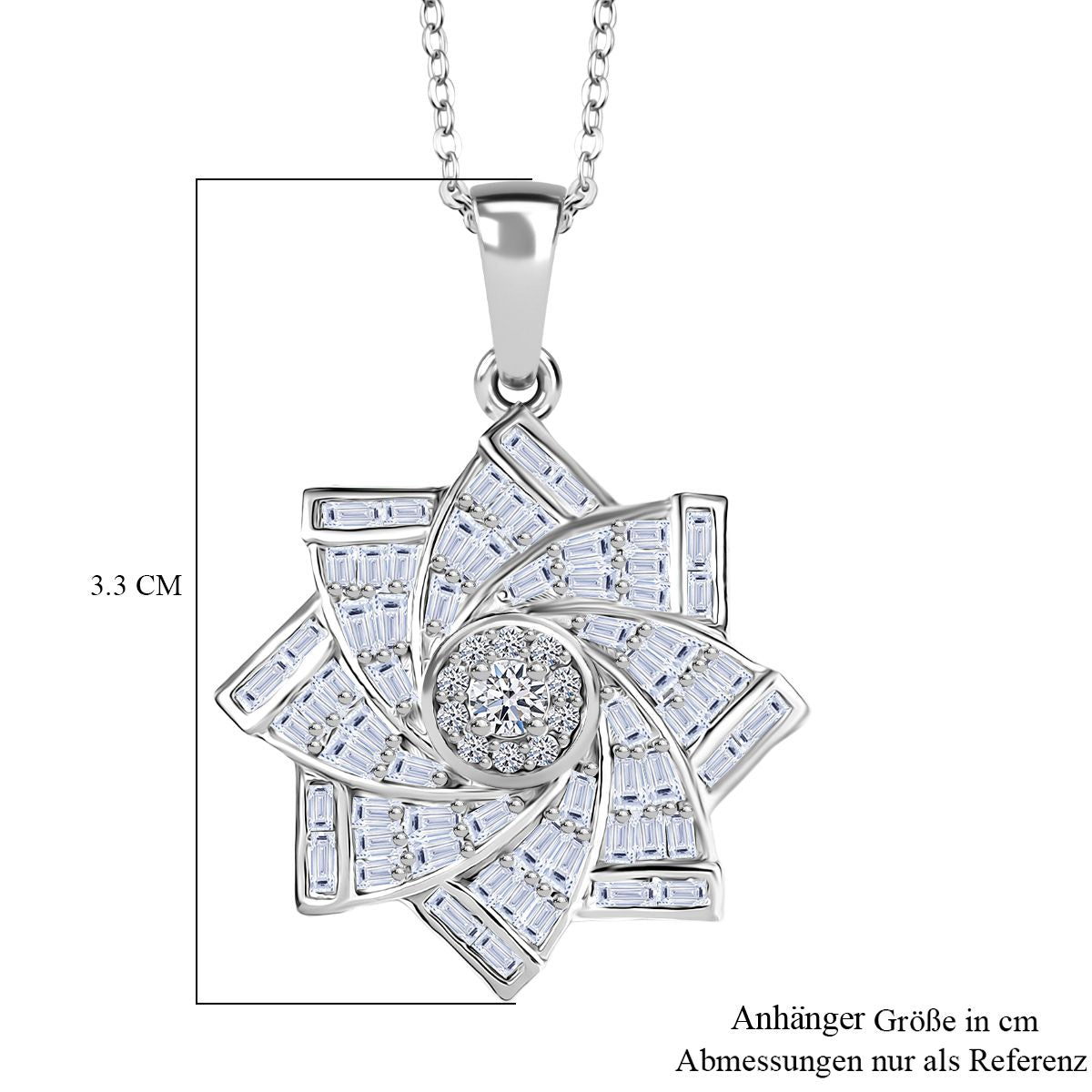 LUXURIANT DIAMOND - Lab Grown Diamant SI-GH SGL zertifiziert Schmuckset ca. 50 cm 925 Silber rhodiniert ca. 1.00 ct