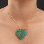 D'Joy Socoto Smaragd Anhänger mit Kette, ca. 45 cm 925 Silber 750 Gelbgold Vermeil ca. 14.00 ct