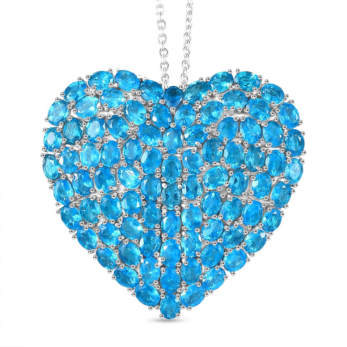 D'Joy Neon Apatit Schmuckset ca. 45 cm 925 Silber rhodiniert ca. 18.04 ct