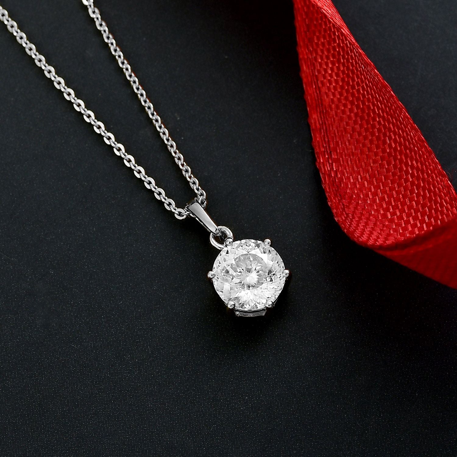 D'Joy 161 Facettiert Moissanit Schmuckset ca. 50 cm 925 Silber rhodiniert ca. 1.38 ct
