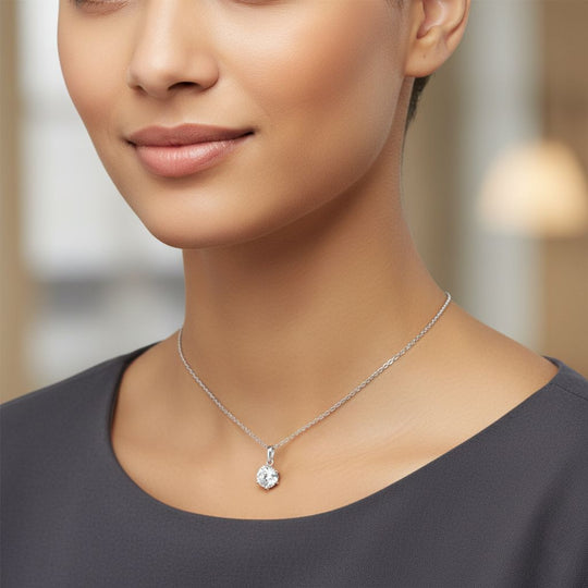 D'Joy 161 Facettiert Moissanit Schmuckset ca. 50 cm 925 Silber rhodiniert ca. 1.38 ct