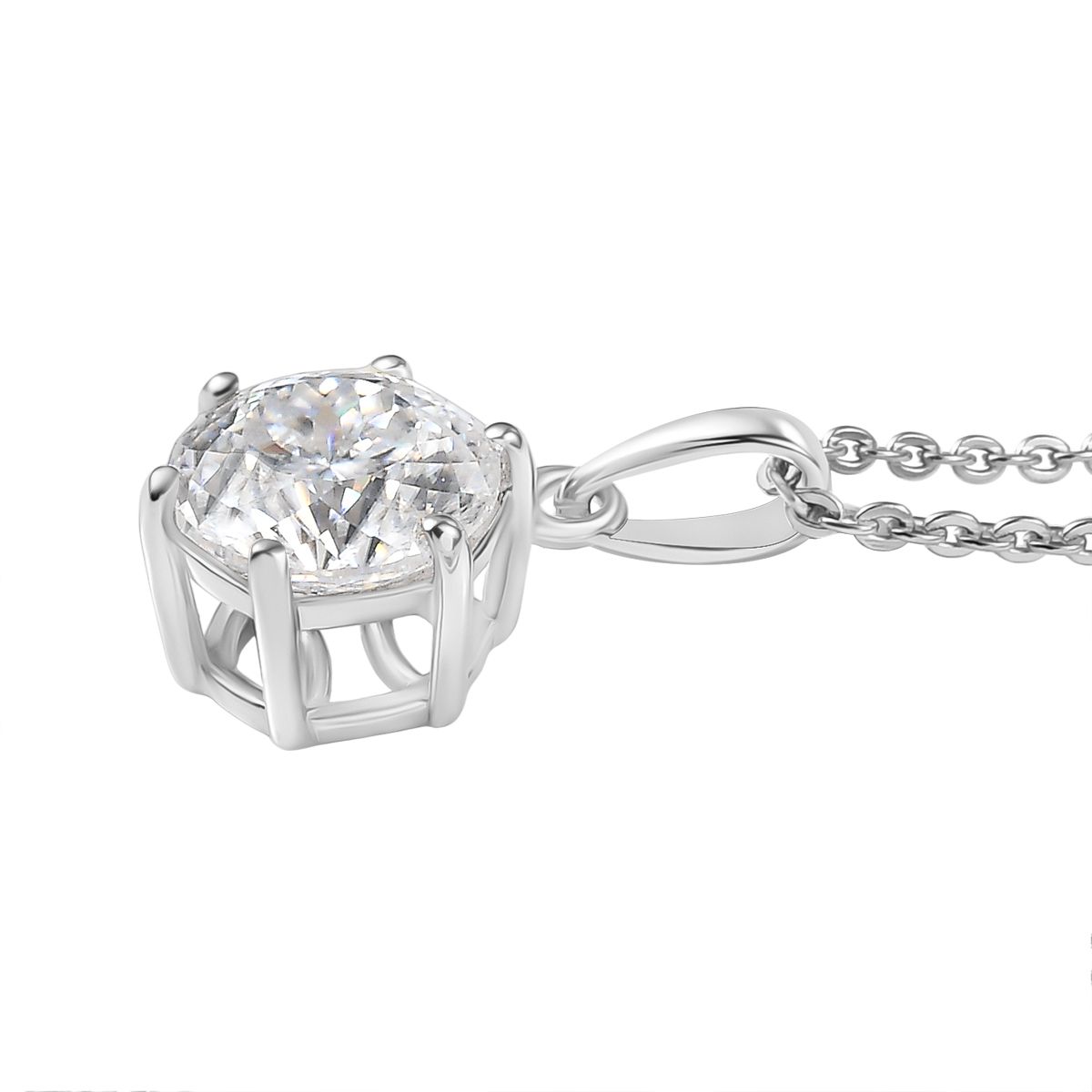 D'Joy 161 Facettiert Moissanit Schmuckset ca. 50 cm 925 Silber rhodiniert ca. 1.38 ct