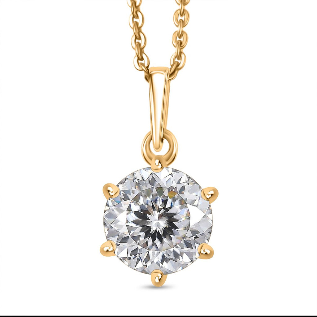 D'Joy 161 Facettiert Moissanit Schmuckset ca. 50 cm 925 Silber 750 Gelbgold Vermeil ca. 1.38 ct