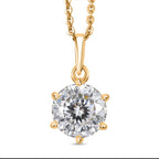 D'Joy 161 Facettiert Moissanit Schmuckset ca. 50 cm 925 Silber 750 Gelbgold Vermeil ca. 1.38 ct