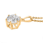 D'Joy 161 Facettiert Moissanit Schmuckset ca. 50 cm 925 Silber 750 Gelbgold Vermeil ca. 1.38 ct