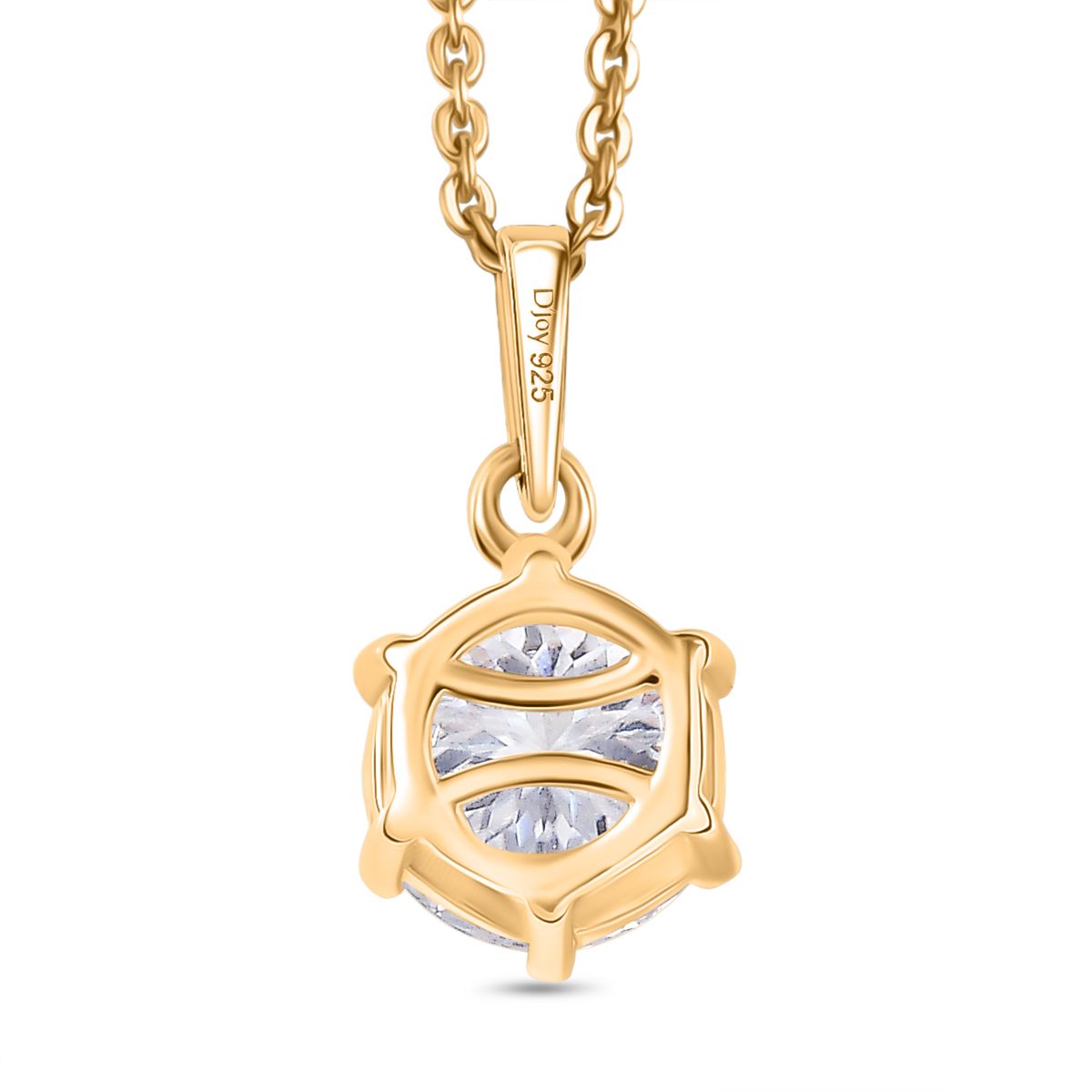 D'Joy 161 Facettiert Moissanit Schmuckset ca. 50 cm 925 Silber 750 Gelbgold Vermeil ca. 1.38 ct