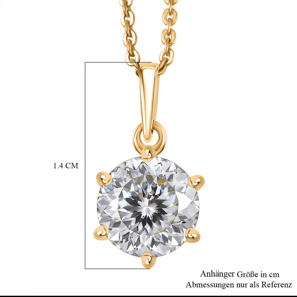 D'Joy 161 Facettiert Moissanit Schmuckset ca. 50 cm 925 Silber 750 Gelbgold Vermeil ca. 1.38 ct