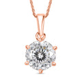 D'Joy Moissanit Anhänger mit 50cm Kette, 925 Silber 750 Roségold Vermeil - 1,30 ct.