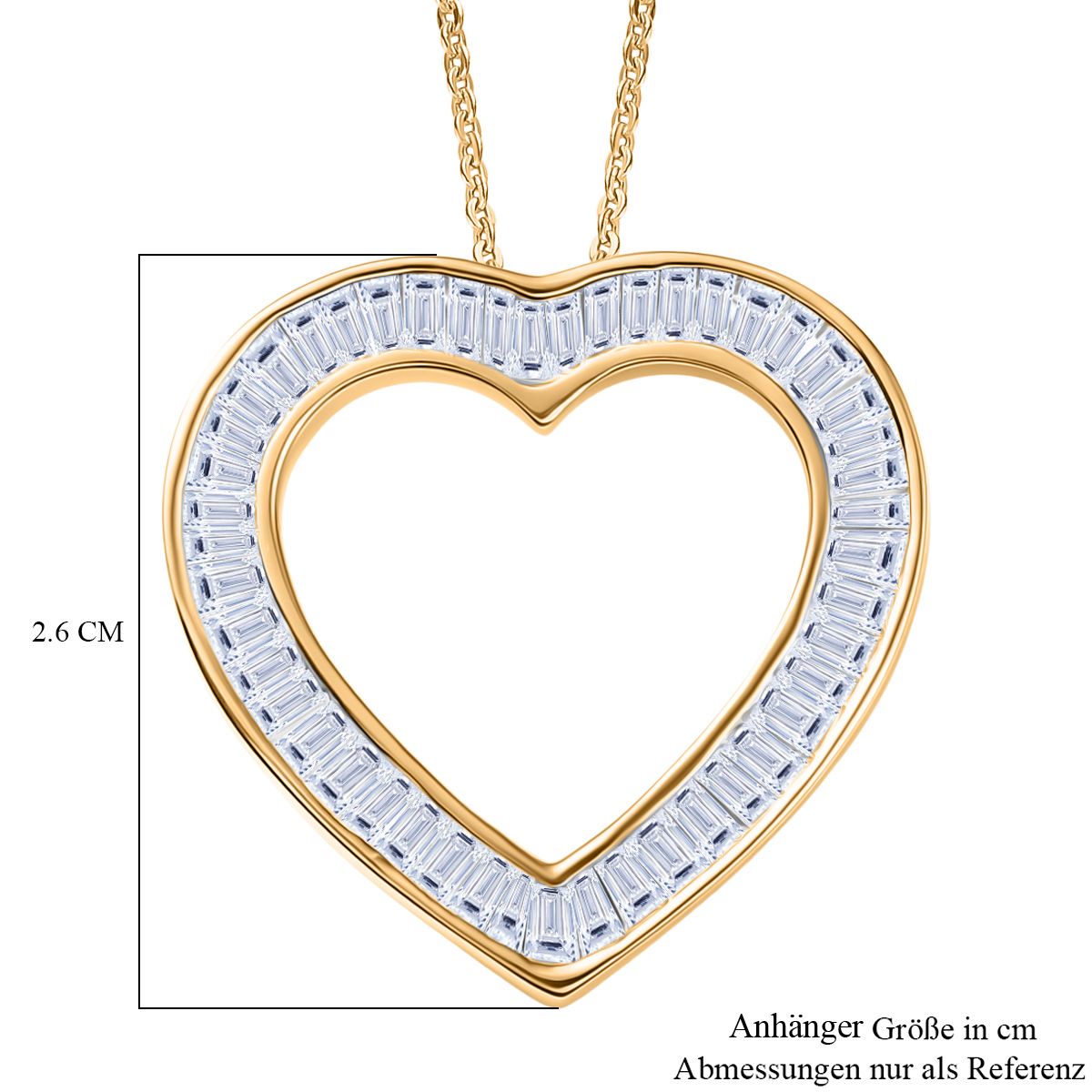 LUXURIANT DIAMOND - Lab Grown Diamant VS-EF SGL zertifiziert Anhänger mit Kette, ca. 50 cm 925 Silber 750 Gelbgold Vermeil ca. 2.00 ct