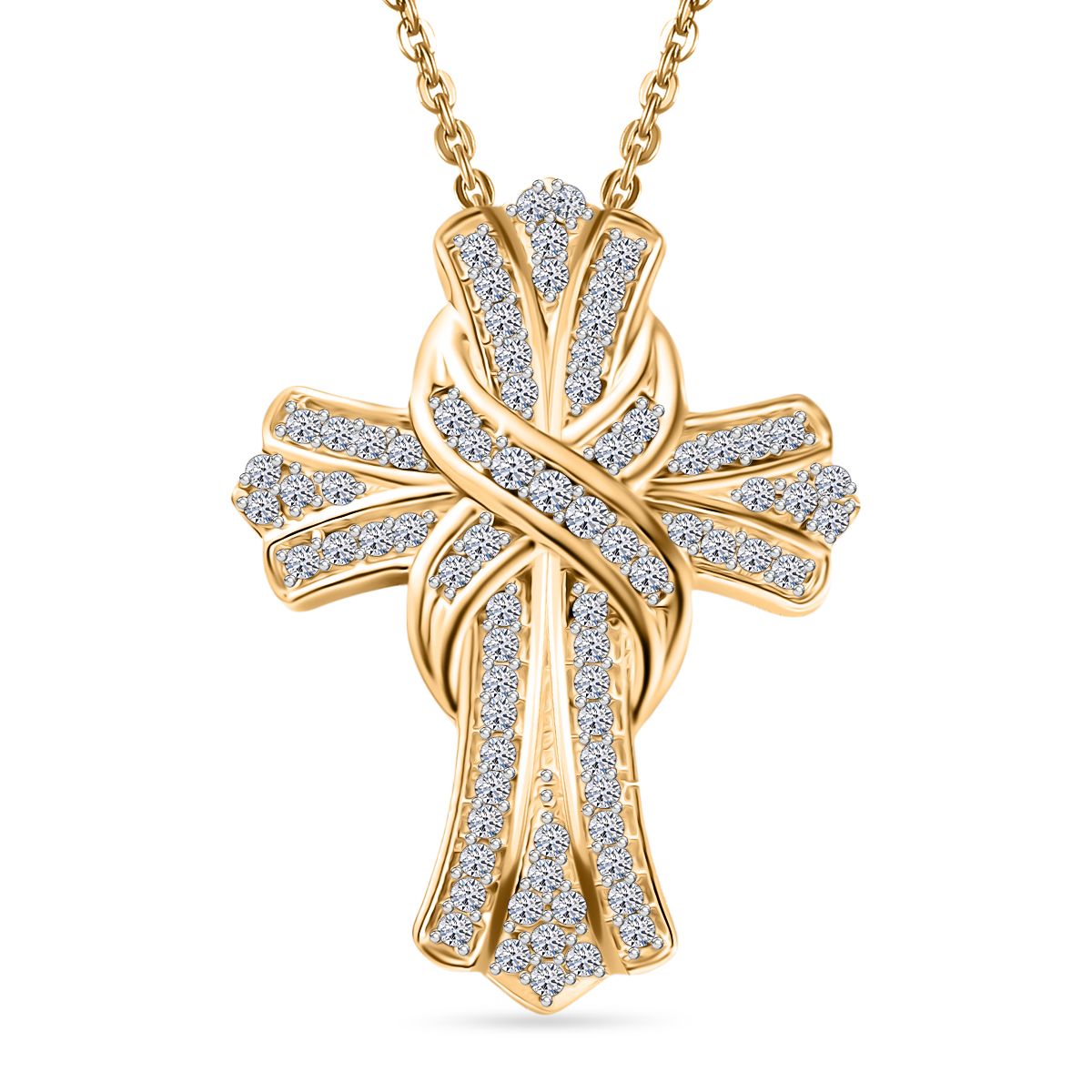 Lab Grown Diamant VS Schmuckset ca. 50 cm 925 Silber 750 Gelbgold Vermeil ca. 0.51 ct