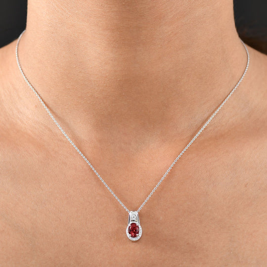 D'Joy AA Blush Turmalin, Moissanit Anhänger mit Kette, ca. 50 cm 925 Silber rhodiniert ca. 1.03 ct