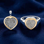 D'Joy Meteorit zweifarbiger Ring und Anhänger