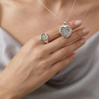 D'Joy Meteorit zweifarbiger Ring und Anhänger