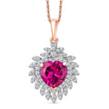 LUXURIANT AAA Labor Rosa Saphir und Zirkon Anhänger mit 50cm Kette - 3,25 ct.
