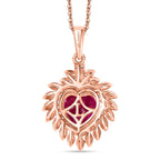 Luxuriant - AAA Lab Grown Rosa Saphir, Weißer Zirkon Anhänger mit Kette, ca. 50 cm 925 Silber 750 Roségold Vermeil ca. 3.25 ct