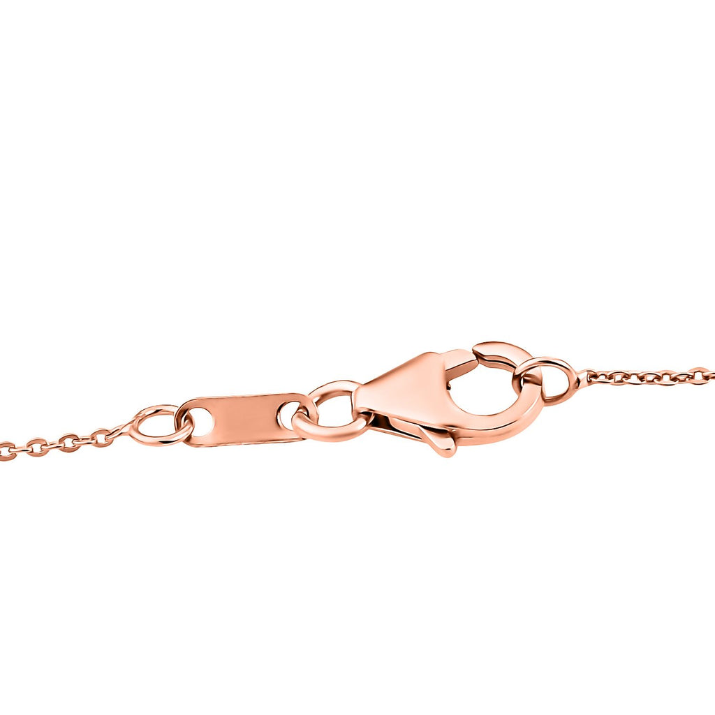 Luxuriant - AAA Lab Grown Rosa Saphir, Weißer Zirkon Anhänger mit Kette, ca. 50 cm 925 Silber 750 Roségold Vermeil ca. 3.25 ct