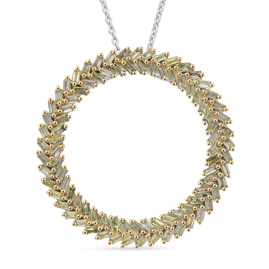LUXURIANT DIAMOND - Lab Grown Gelb Diamant VS-EF SGL zertifiziert Schmuckset ca. 50 cm 925 Silber rhodiniert ca. 1,00 ct.