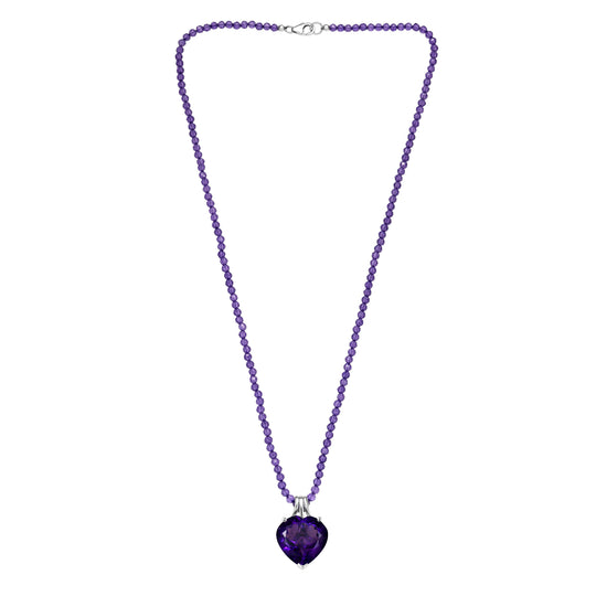 D'Joy AA Afrikanischer Amethyst Schmuckset ca. 50 cm 925 Silber rhodiniert ca. 58.32 ct