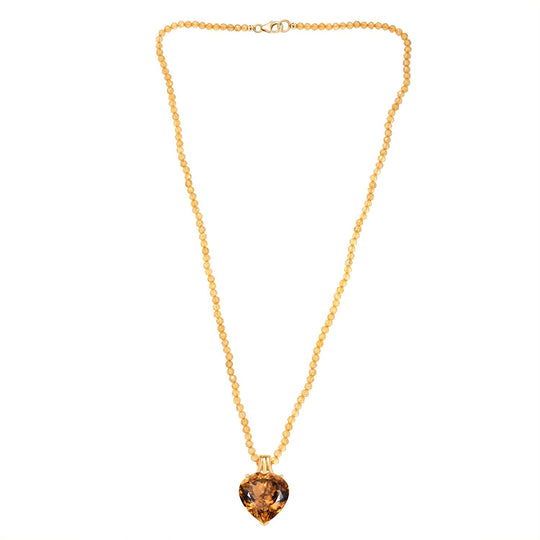 D'Joy AA Citrin Anhänger mit Kette, ca. 50 cm 925 Silber 750 Gelbgold Vermeil ca. 82.93 ct