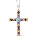 EverTrue AA Multi-Edelstein Anhänger mit 50cm Kette - 5,34 ct.