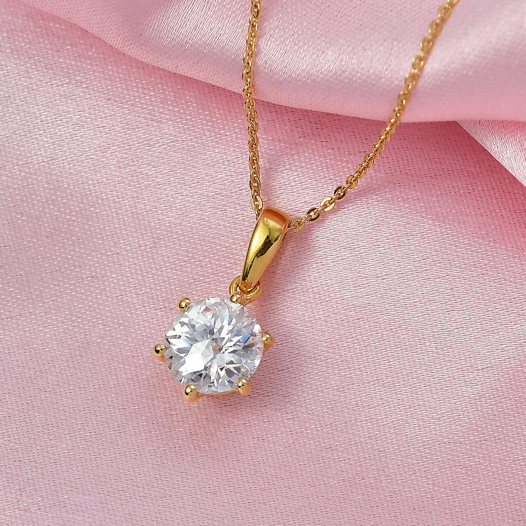 D'Joy Moissanit Schmuckset ca. 50 cm 925 Silber 750 Gelb Vergoldet ca. 1.78 ct