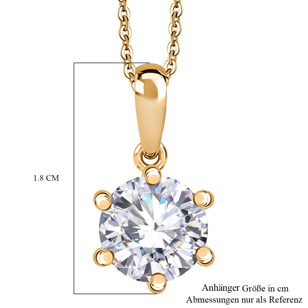 D'Joy Moissanit Schmuckset ca. 50 cm 925 Silber 750 Gelb Vergoldet ca. 1.78 ct