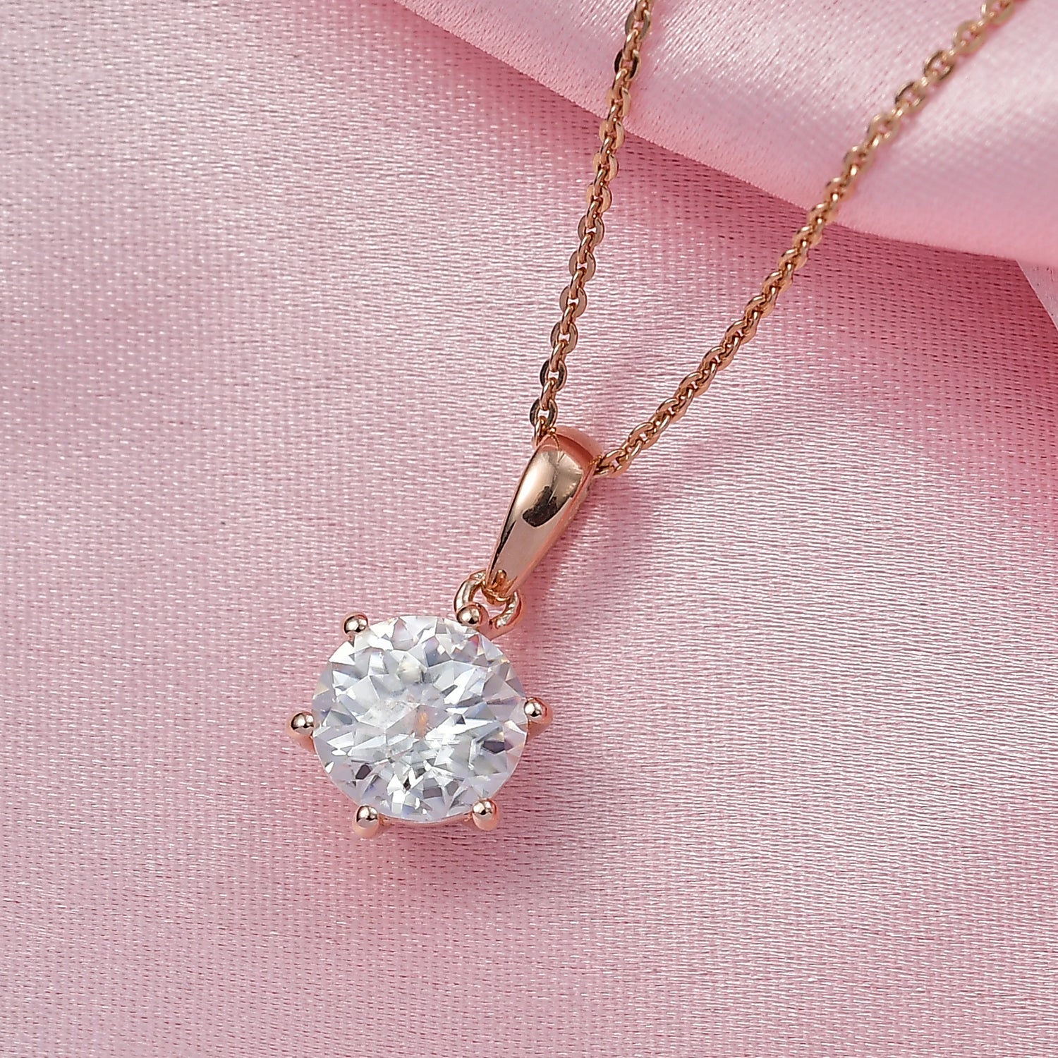 D'Joy Moissanit Schmuckset ca. 50 cm 925 Silber 750 rosévergoldet ca. 1.78 ct