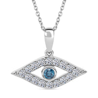 LUXURIANT DIAMOND - Lab Grown Blauer Diamant SI-GH, Lab Grown Weißer Diamant SI-GH Schmuckset ca. 50 cm 925 Silber rhodiniert ca. 0,50 ct.