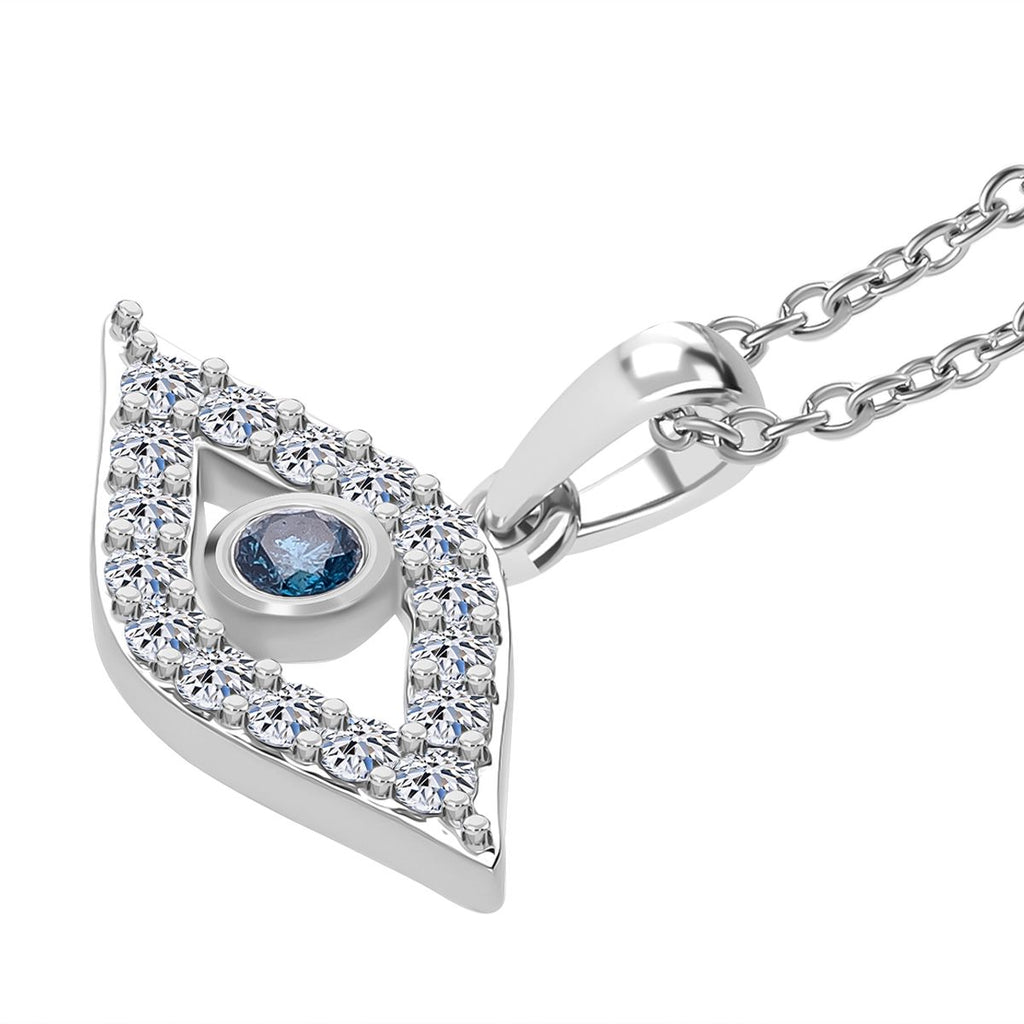 LUXURIANT DIAMOND - Lab Grown Blauer Diamant SI-GH, Lab Grown Weißer Diamant SI-GH Schmuckset ca. 50 cm 925 Silber rhodiniert ca. 0,50 ct.