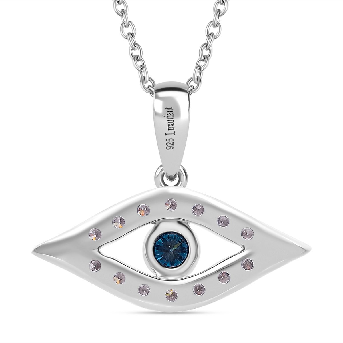 LUXURIANT DIAMOND - Lab Grown Blauer Diamant SI-GH, Lab Grown Weißer Diamant SI-GH Schmuckset ca. 50 cm 925 Silber rhodiniert ca. 0,50 ct.