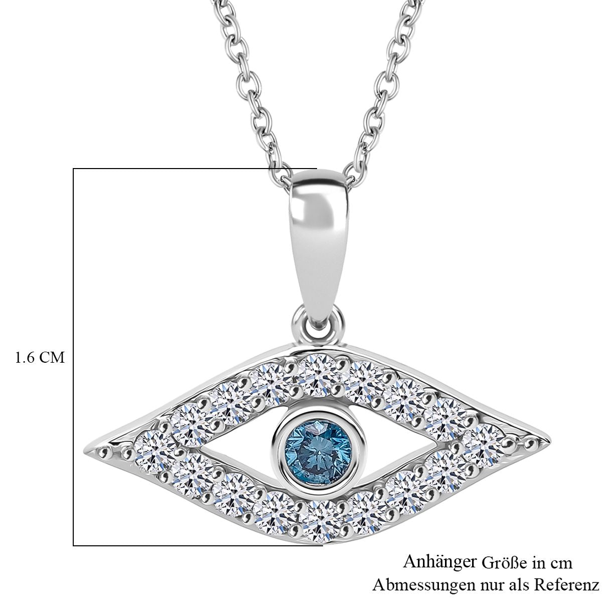 LUXURIANT DIAMOND - Lab Grown Blauer Diamant SI-GH, Lab Grown Weißer Diamant SI-GH Schmuckset ca. 50 cm 925 Silber rhodiniert ca. 0,50 ct.