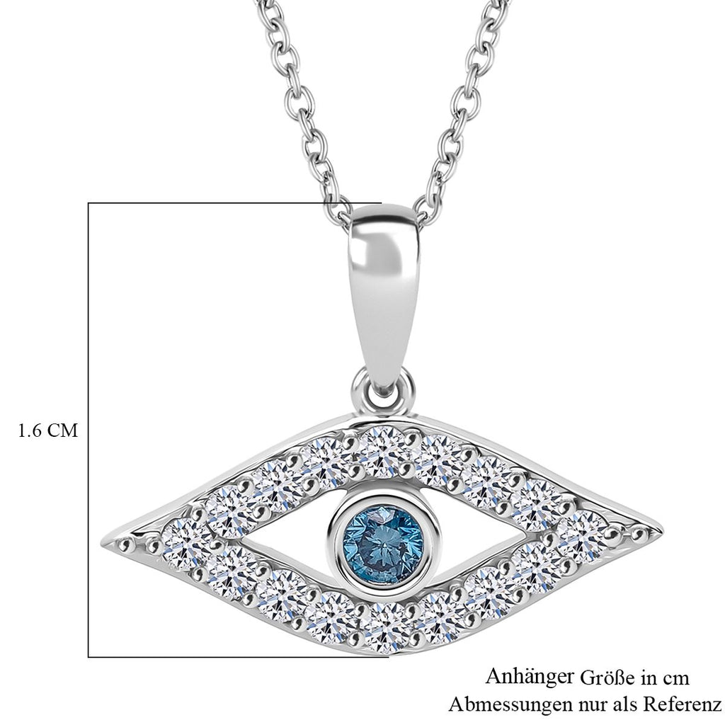LUXURIANT DIAMOND - Lab Grown Blauer Diamant SI-GH, Lab Grown Weißer Diamant SI-GH Schmuckset ca. 50 cm 925 Silber rhodiniert ca. 0,50 ct.