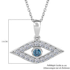 LUXURIANT DIAMOND - Lab Grown Blauer Diamant SI-GH, Lab Grown Weißer Diamant SI-GH Schmuckset ca. 50 cm 925 Silber rhodiniert ca. 0,50 ct.