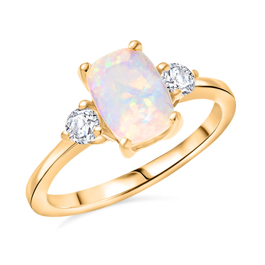 2er Set - D'Joy AA Natürlicher, äthiopischer Welo Opal Ring und Anhänger, 925 Silber rhodiniert (Größe 21.00) ca. 1.85 ct