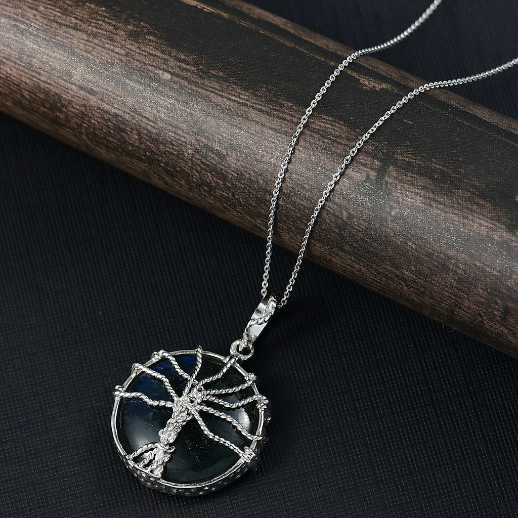 D'Joy AAA Labradorit Schmuckset ca. 50 cm 925 Silber rhodiniert ca. 30.00 ct